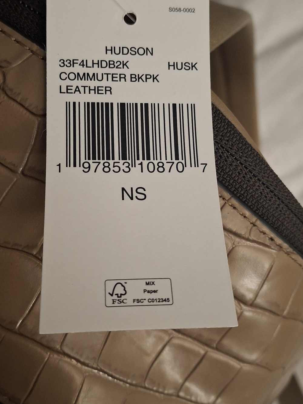 Michael Kors Taupe Croc-Embossed Leather Backpack - Picture 4 of 7